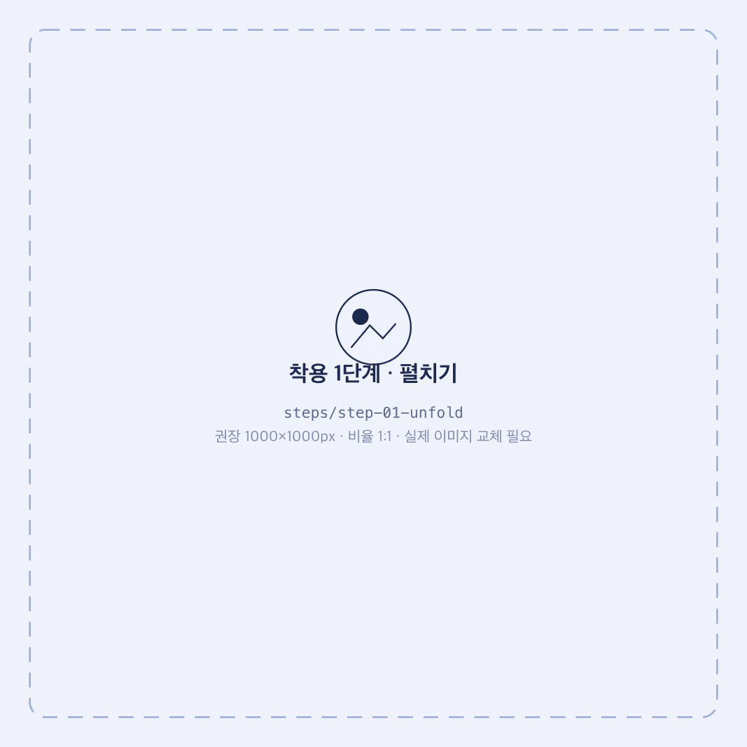 GOWNLY 착용 1단계 - 펼치기