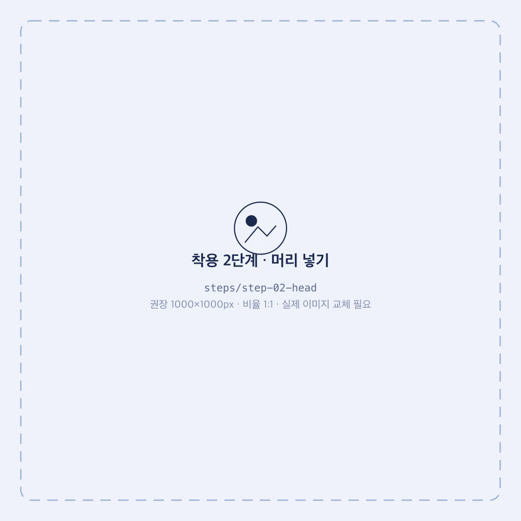 GOWNLY 착용 2단계 - 머리 넣기