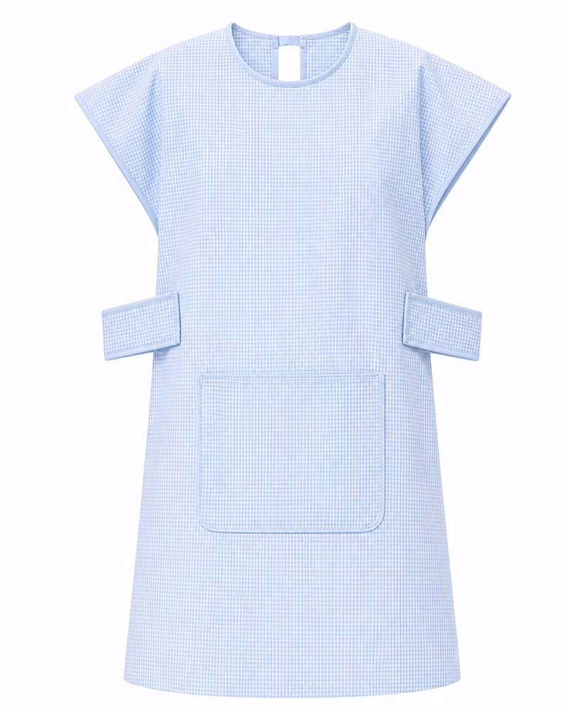 Blue Micro Check GOWNLY 정면 스타일 예시
