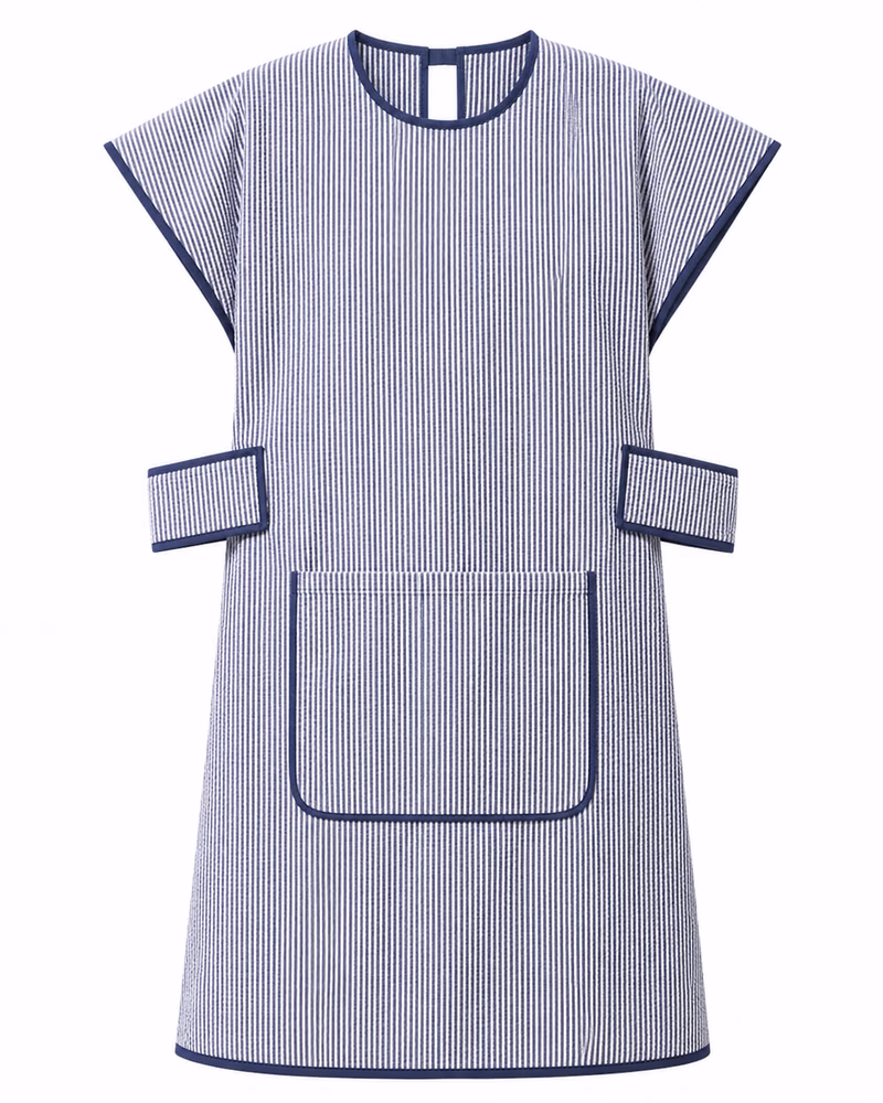 Navy Pinstripe GOWNLY 정면 스타일 예시